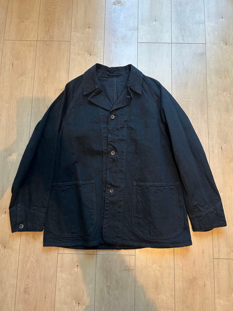 COMOLI ブラックデニムワークジャケット　サイズ①